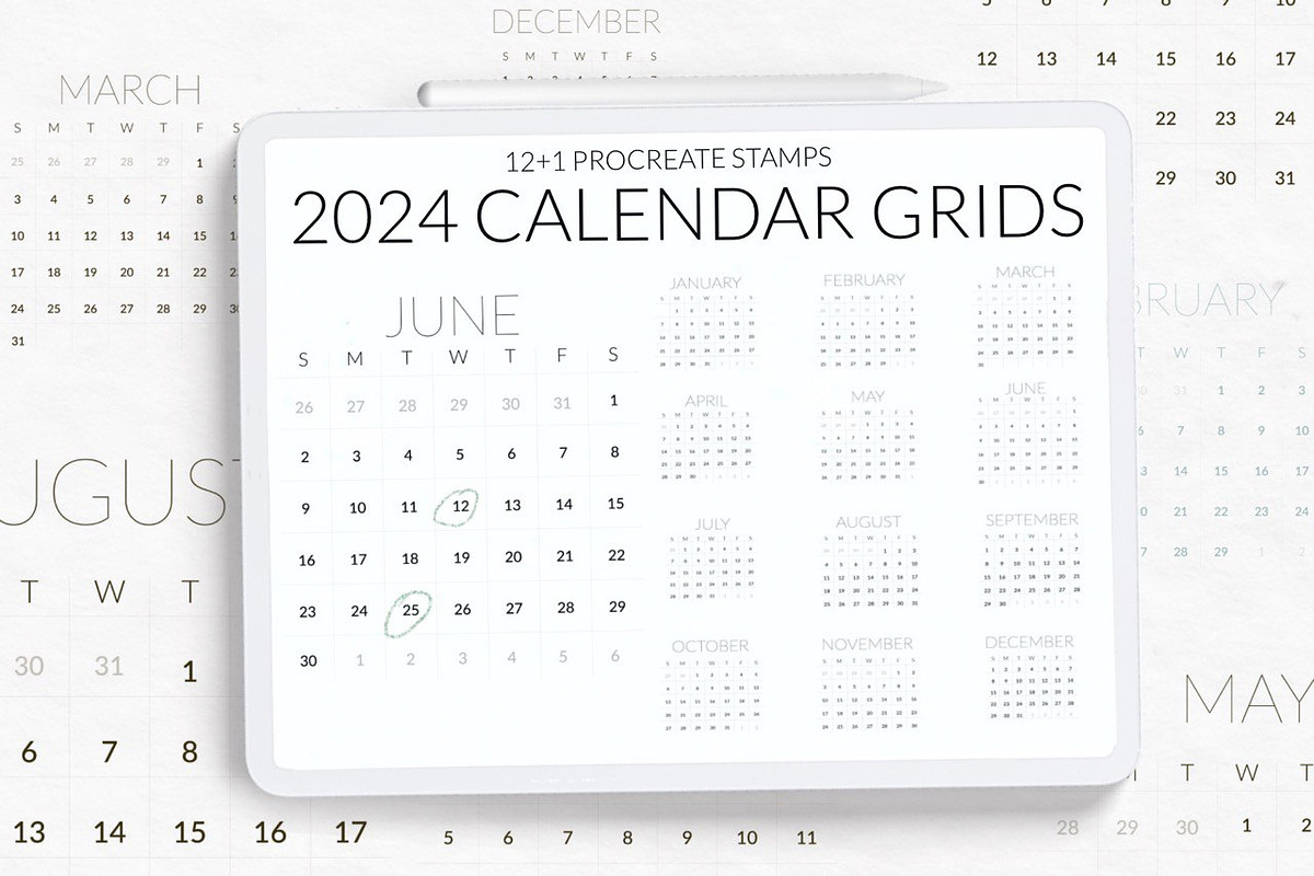 Planner stamps, calendar 2024 stamps, a Brush Add-On by Let's Art (Photo 1 of 3)