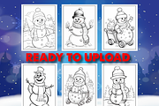 Winter Snowman Coloring Pages, an Animal Illustration by Design Station (Thumbnail 3 of 5)