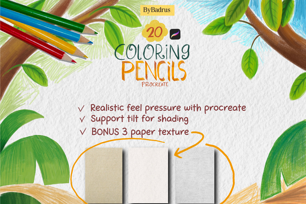 Coloring Pencil Procreate Brushes, a Brush Add-On by badrusblue (Photo 6 of 6)