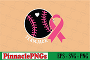 Save 2nd Base Baseball Breast Cancer, a Seasonal Illustration by Pinnacle PNGs (Thumbnail 1 of 2)