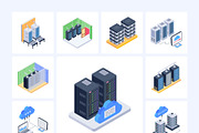 Data Center Isometric Icons, an Emoji Icon by Vectors Market (Thumbnail 8 of 9)