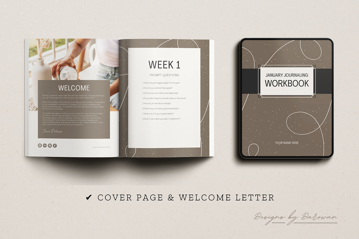 Prompt Journaling Workbook | Canva, a Magazine Template by Designs by Darowan (Photo 2 of 10)