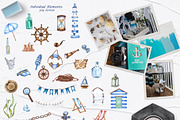 Nautical Seaside Watercolor Set, a Decorative Illustration by BarvArt (Thumbnail 8 of 18)