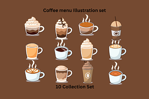 Coffee Menu Illustration Set