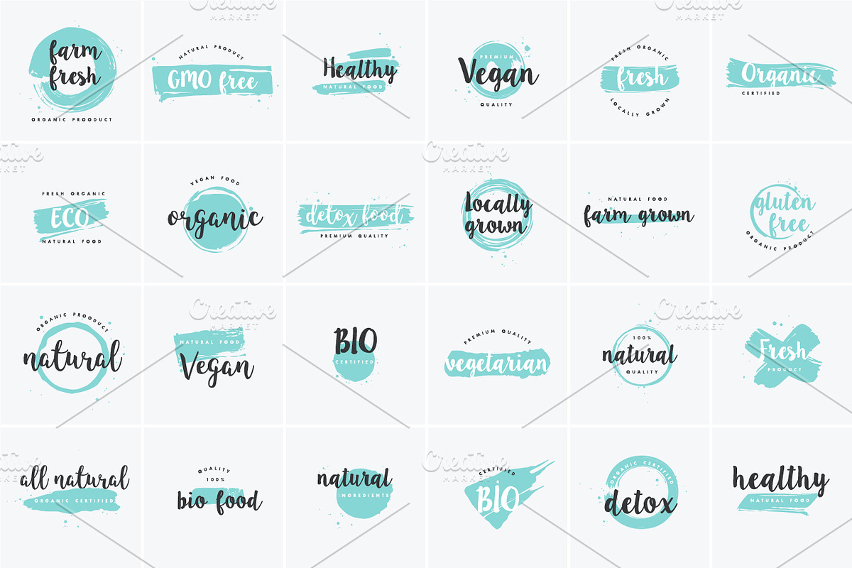 Organic, natural and vegan badges, a Branding & Logo Template by oxygen_8 (Photo 6 of 7)