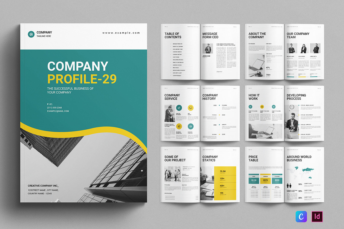 Company Profile Template, a Brochure Template by E-Type (Photo 1 of 7)