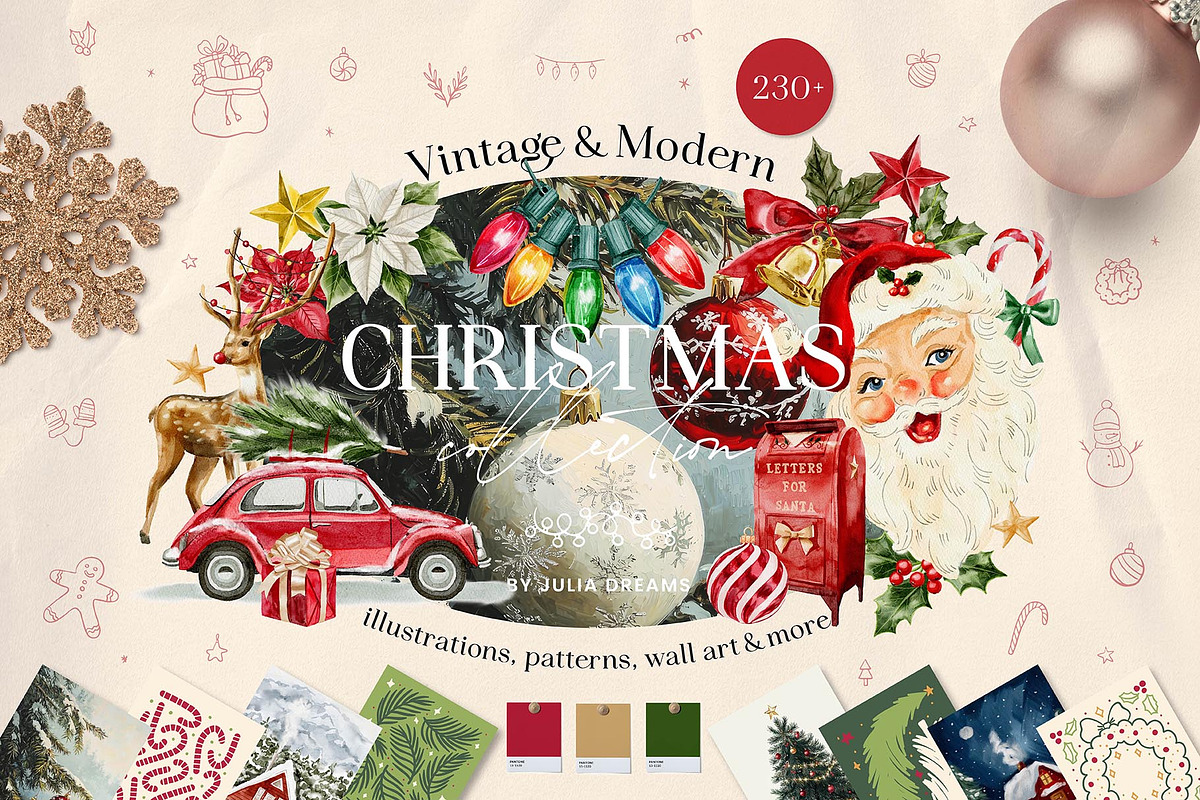 Christmas Watercolor Collection, a Graphic by Julia Dreams (Photo 1 of 11)