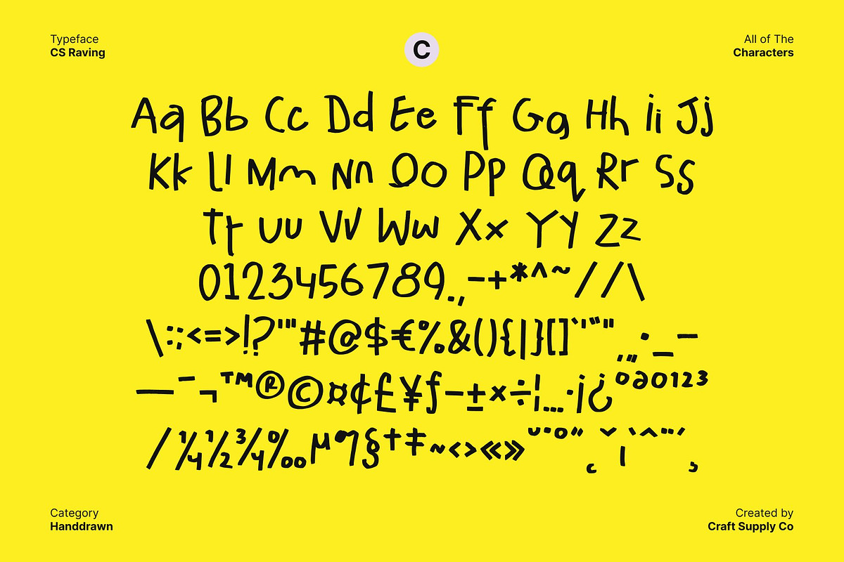 CS Raving – Messy Handwritten Font, a Handwritten Font by Craft Supply Co. (Photo 8 of 8)
