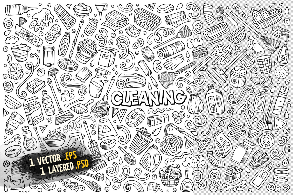 Cleaning Objects & Symbols Set, an Object Graphic by BALABOLKA (Photo 3 of 4)