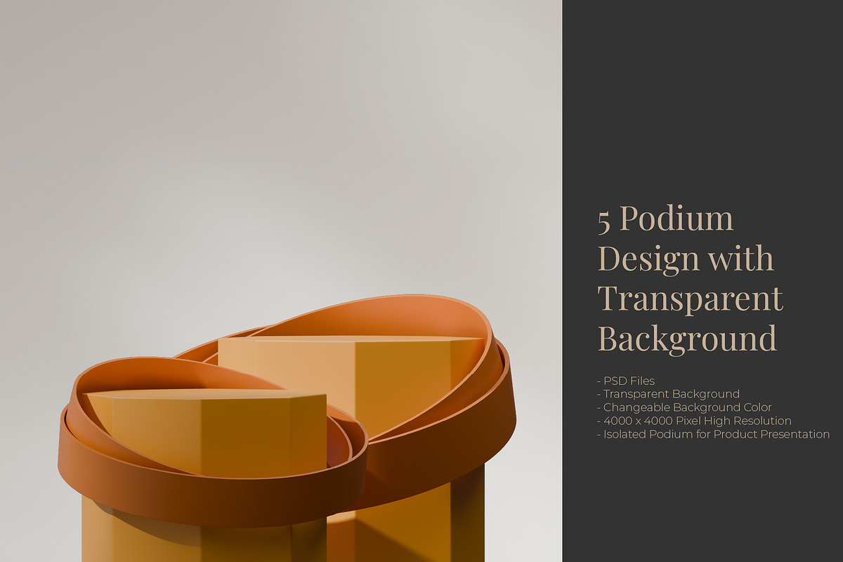 5 Podium with Transparent Background, a Background Graphic by faustudio (Photo 1 of 7)