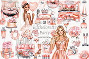 Bachelorette Party Clipart Set, a Person Illustration by GlamArtZhanna (Thumbnail 1 of 8)
