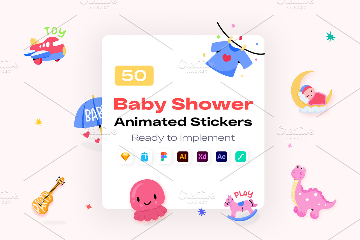 Baby Shower Animated Stickers, an Icon by Brickclay (Photo 1 of 6)