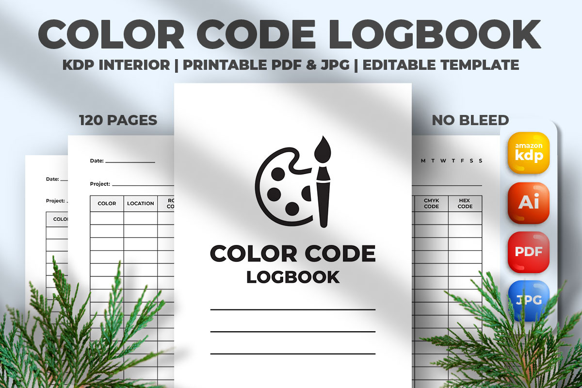 Color Code Logbook KDP Interior, a Templates & Theme by M9 Design
