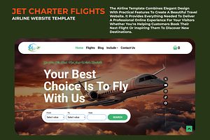 Jet Charter Flights Airline Template, a HTML Template by Ordasoft