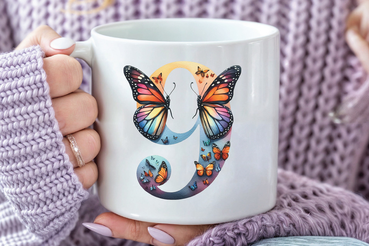 Watercolor Butterfly Number Clipart, an Illustration by CraftArtStudio (Photo 4 of 5)