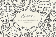 Hand Drawn Christmas Illustrations, an Illustration by HonestiesPrintS (Thumbnail 1 of 7)