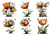 Whimsical Spring Tulip Flower Clipar, an Illustration by Daily.Designs (Thumbnail 5 of 8)