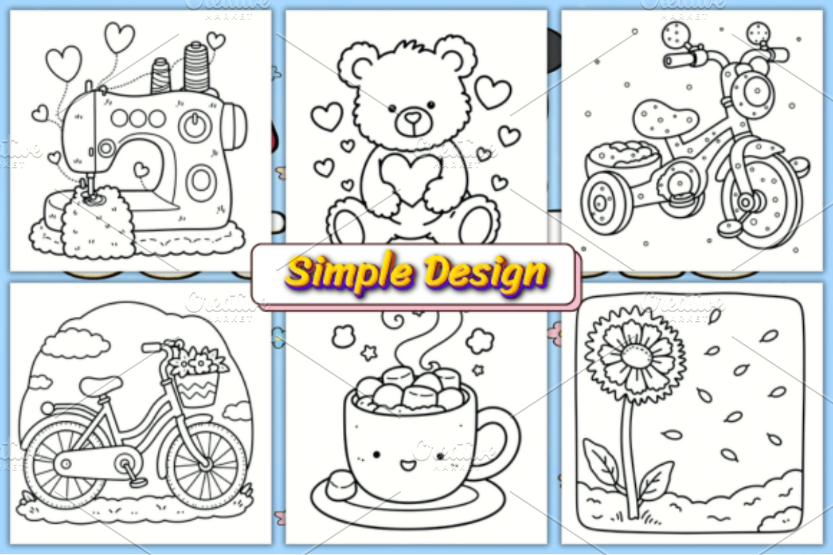 Bold and Easy Cute Vibes Coloring Pa, a Decorative Illustration by Ink Gallery (Photo 3 of 4)