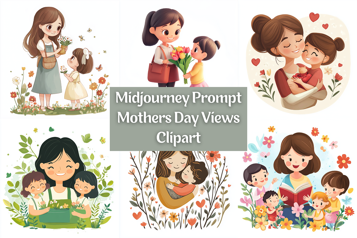 Prompt Mothers Day Views Clipart, a Person Illustration by Creative design (Photo 1 of 7)