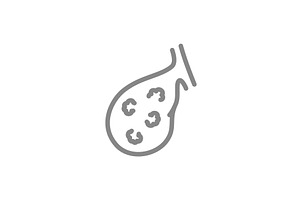 Gallbladder with tumors line icon, an Object Illustration by GraphiShop