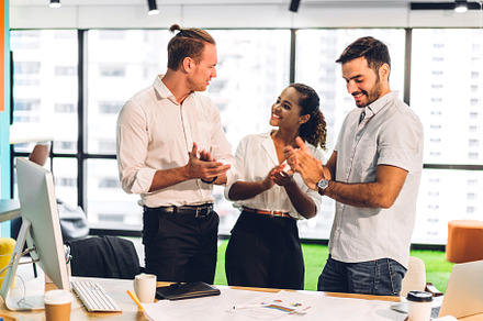 Group of professional business meeting and discussing strategy w, a Person Photo by Art_Photo