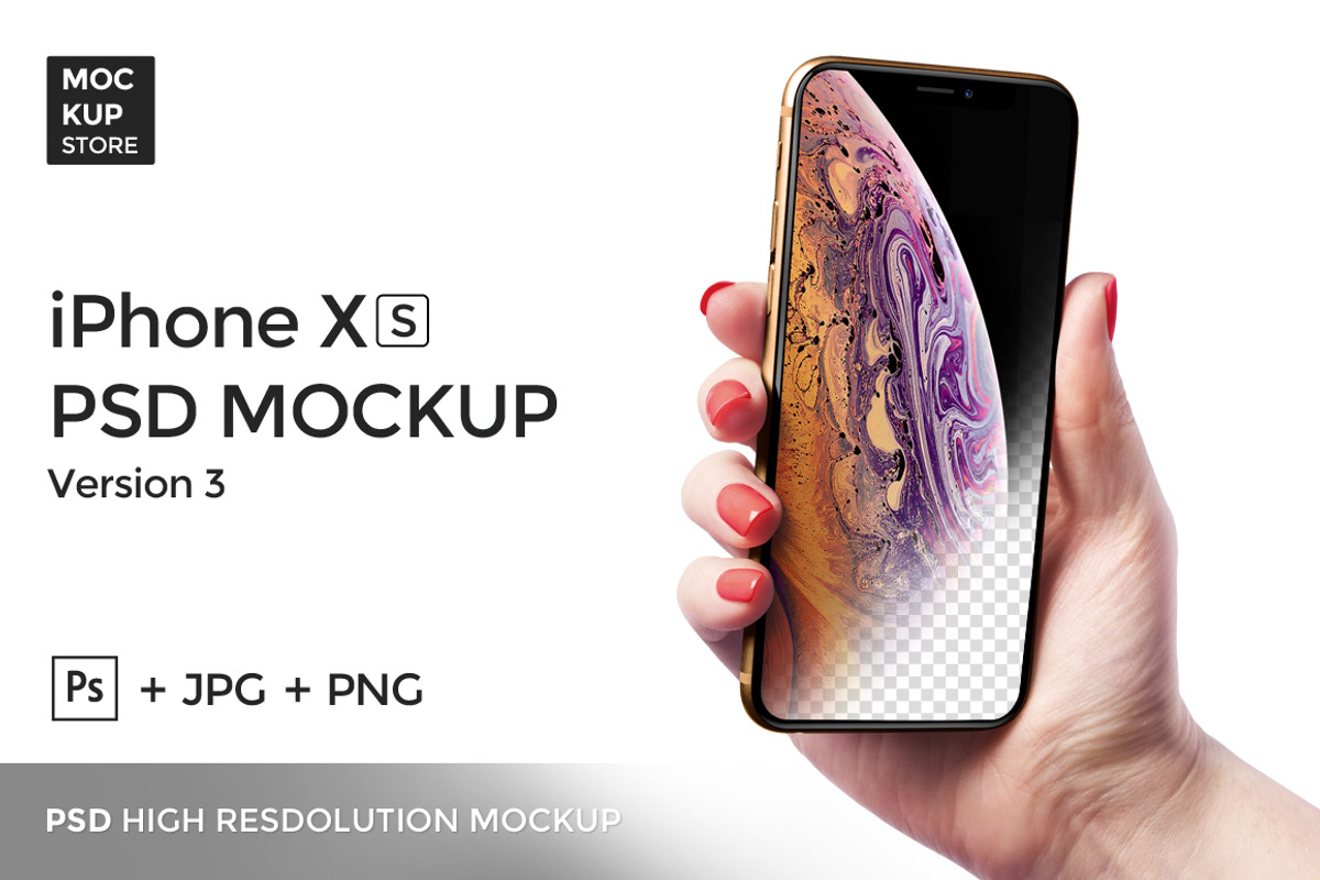 iPhone XS Mockup Version 2, an iPhone Mockup by Mockup Store (Photo 1 of 3)