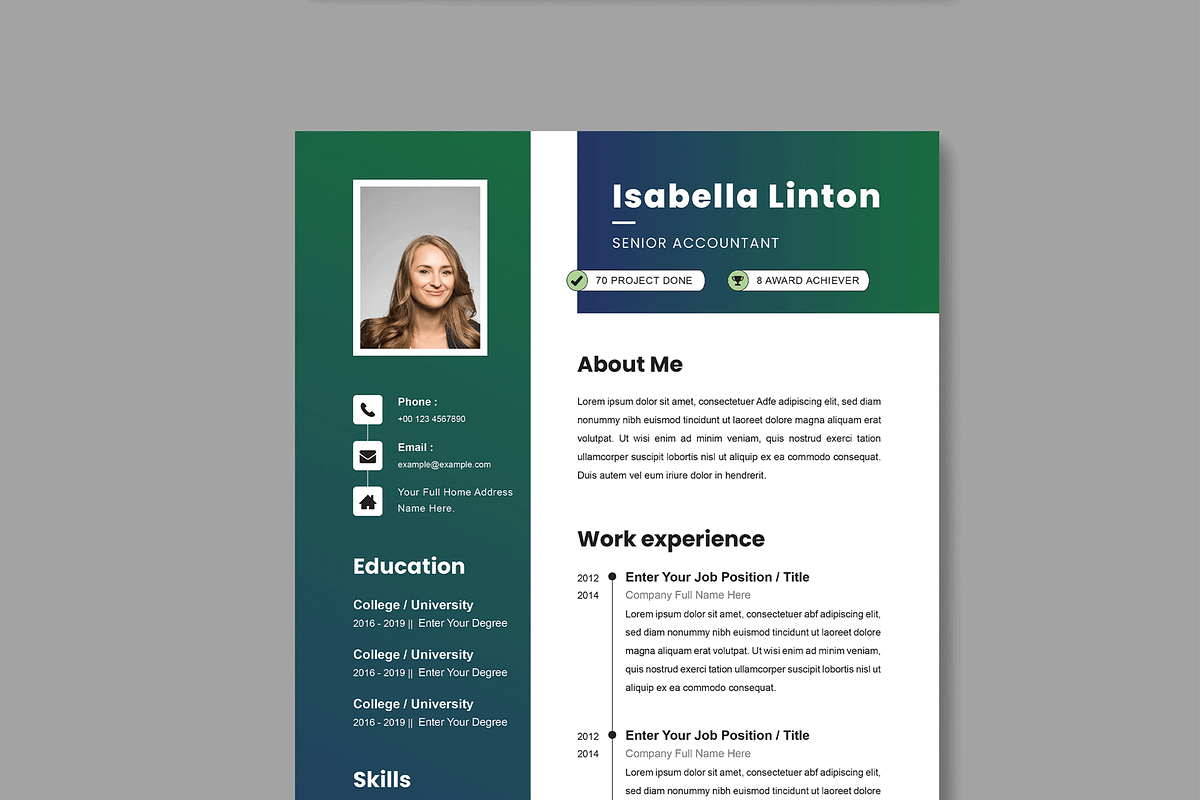 Resume Template Layout, a Resume Template by MightyDesign (Photo 4 of 8)
