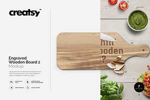 Engraved Wooden Board 2 Mockup