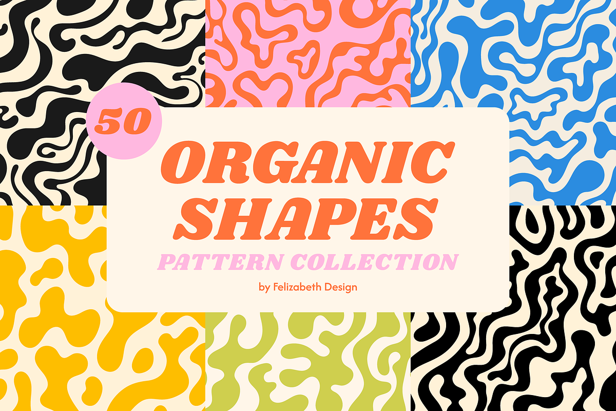 Organic Shapes Pattern Collection, a Pattern Graphic by Felizabeth Design (Photo 1 of 12)
