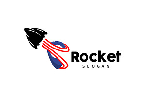 Rocket Logo, Vector Design Space