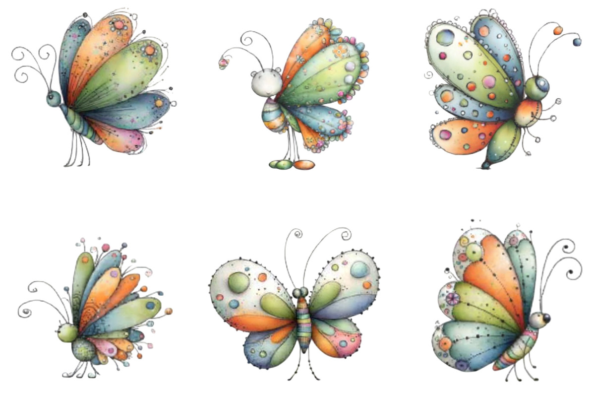 Whimsical Spring Butterfly Clipart, an Illustration by Designking (Photo 2 of 5)