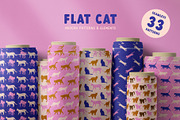Flat Cat Modern Patterns, a Pattern Graphic by Tiger and Flower (Thumbnail 1 of 21)