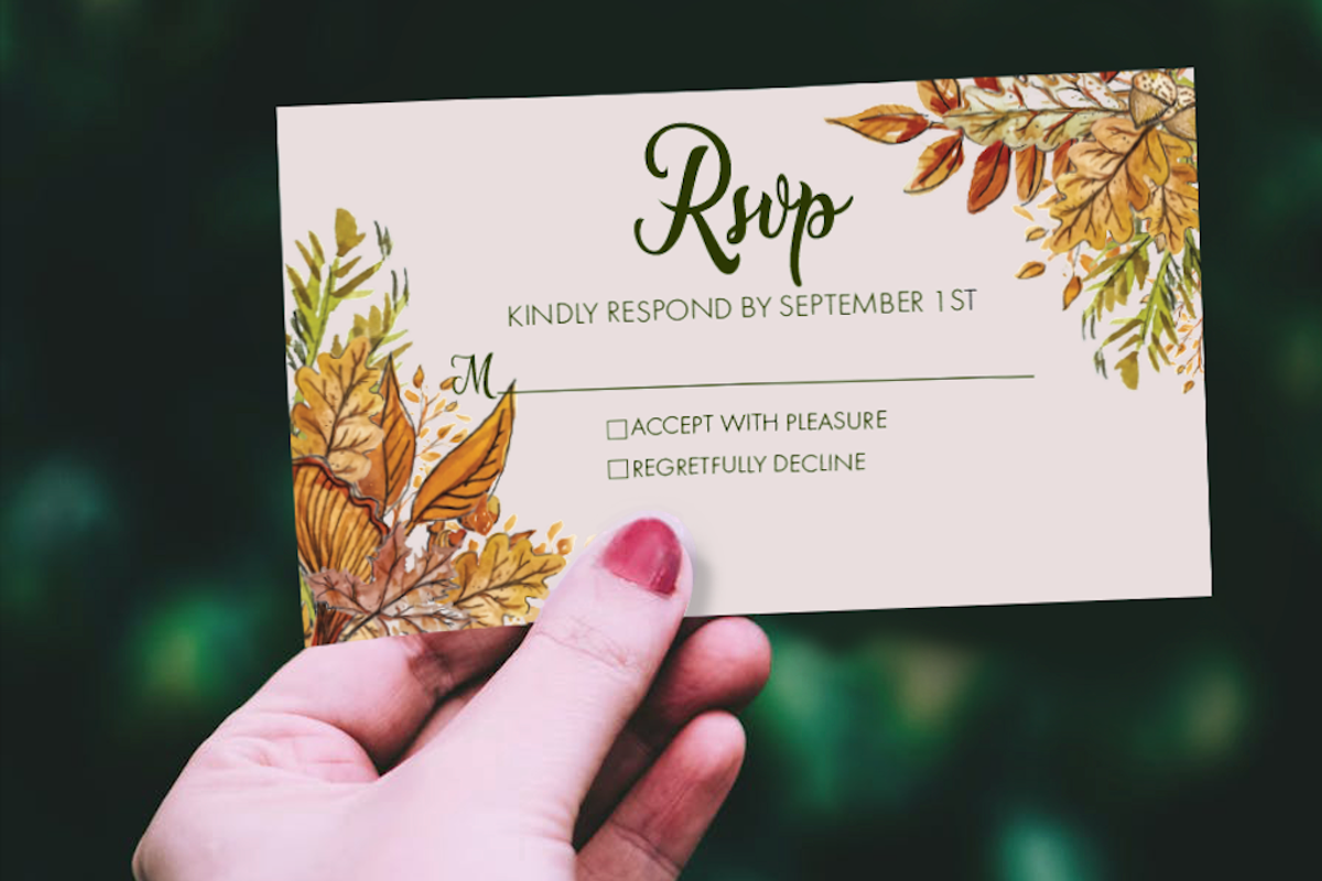 Fall Wedding Invitations download, a Stationery Template by LandOfTheBees (Photo 4 of 5)