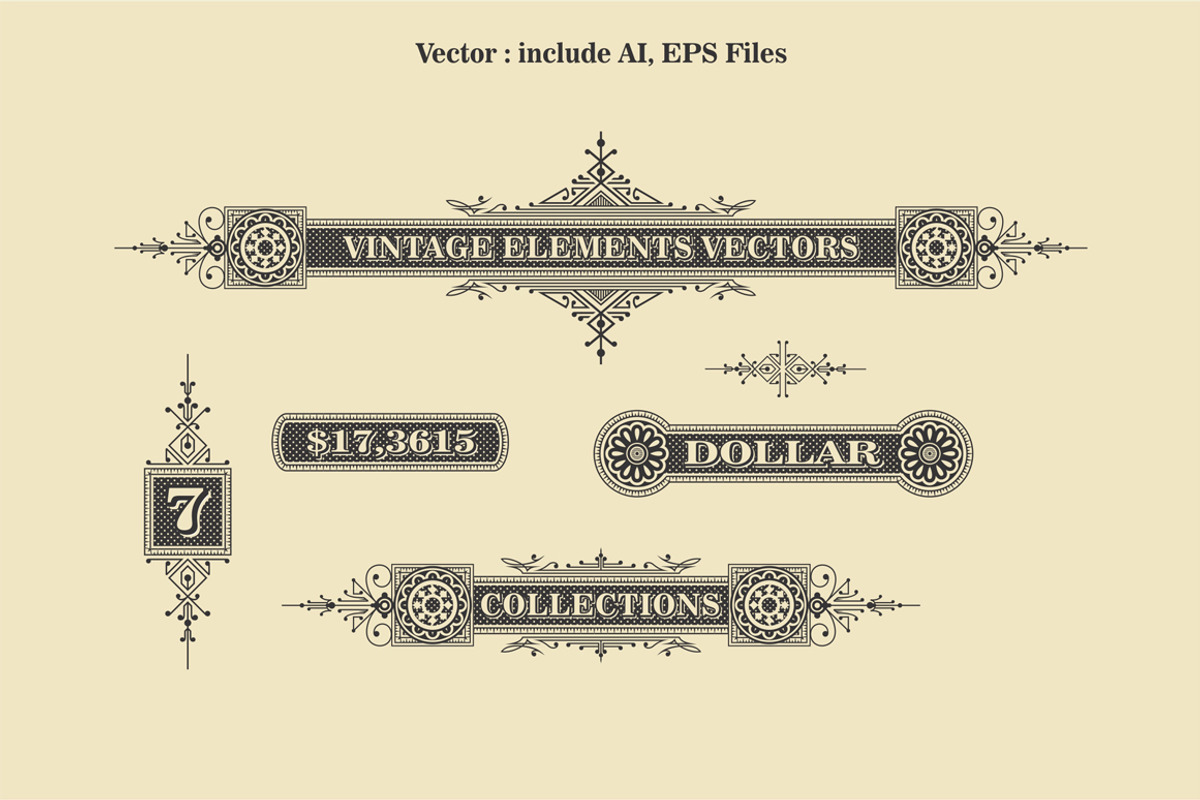 Vintage Vector Elements, an Illustration by G7 (Photo 2 of 5)