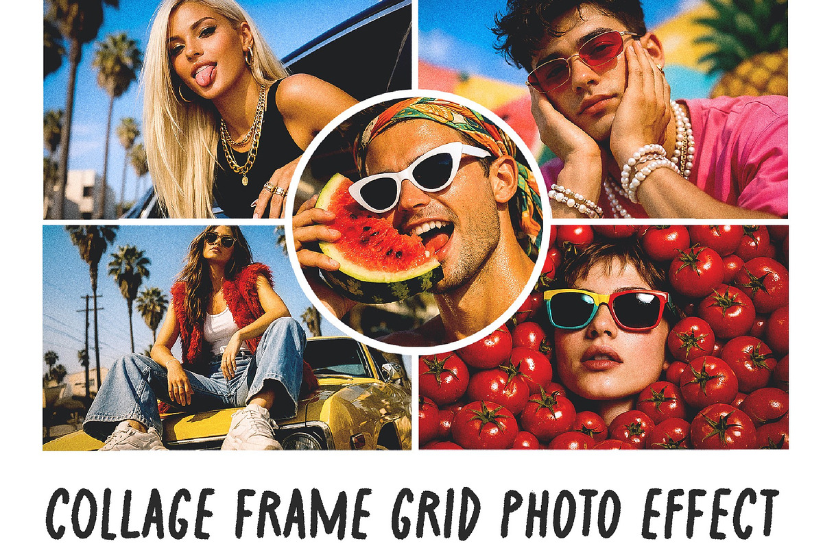 Collage Frame Grid Photo Effect, a Layer Style Add-On by studiogstock