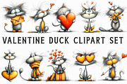 Whimsical Valentine Cats Clipart, an Illustration by Libby Wishes (Thumbnail 2 of 7)