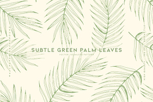 Subtle Green Palm Leaves