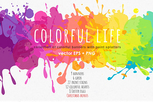 Colorful Life: Vector Splatters Set