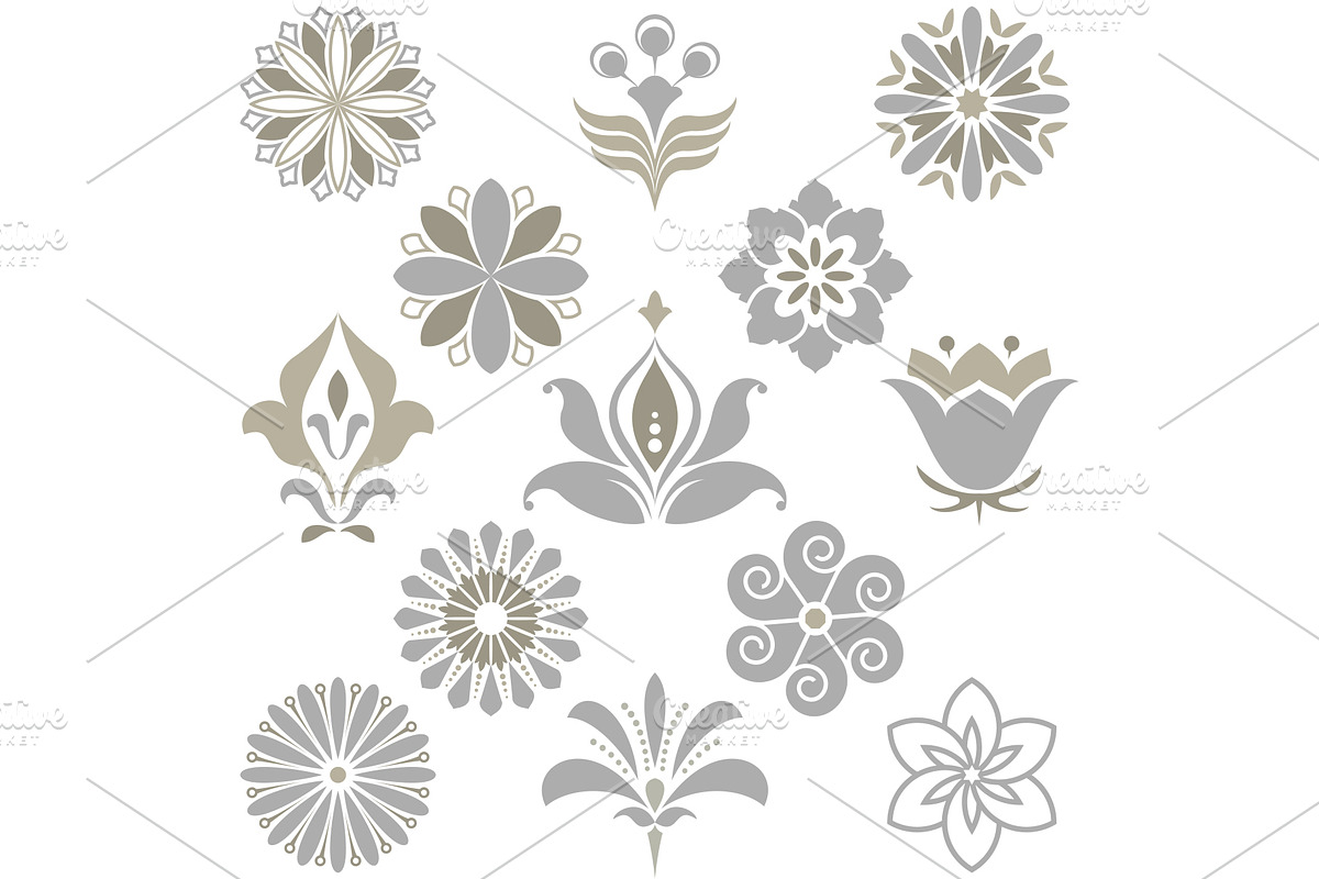 Set of gray floral, a Pattern Graphic by RODINA (Photo 1 of 3)