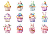 Easter Cupcakes Clipart, an Illustration by Design Market (Thumbnail 2 of 5)