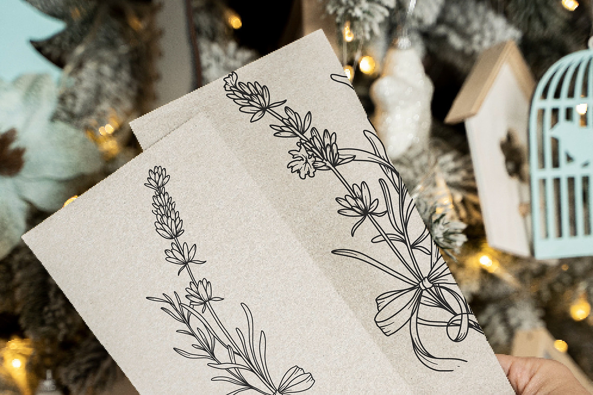 Lavender Clipart Line Art, an Object Graphic by CaraulanStore (Photo 2 of 10)