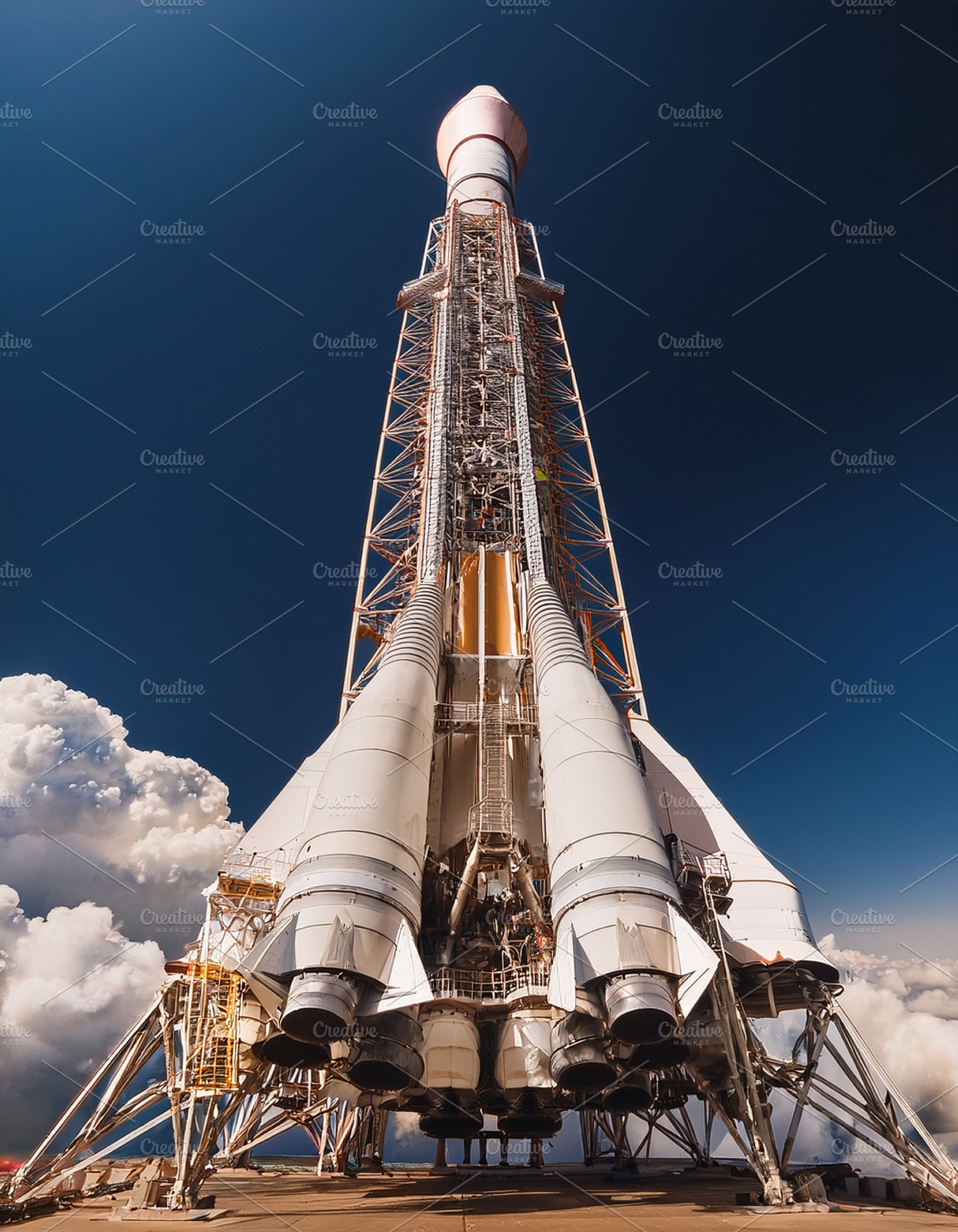 space rocket launch AI generated, a Photo by WorldOfPhotos