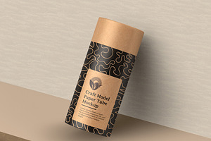 Craft Paper Tube Mockup PSD