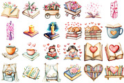 Bookish Lover Clipart, an Illustration by Watercolor design (Thumbnail 2 of 9)
