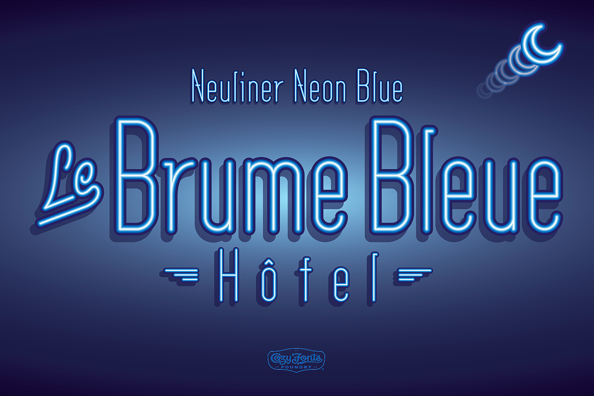 Neuliner Neon Blue, a Font by CozyFonts Foundry (Photo 1 of 4)
