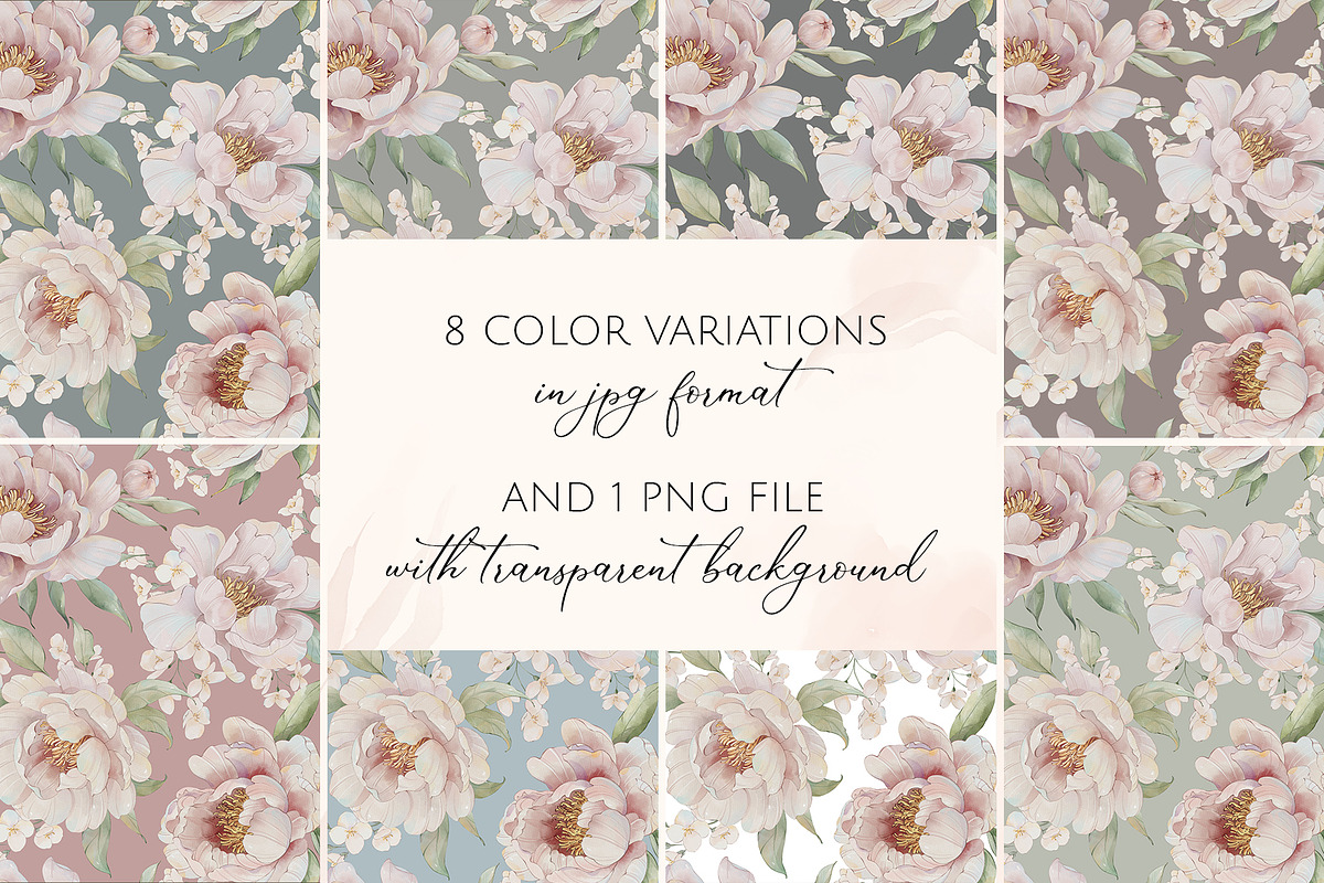 ROMANTIC PEONIES watercolor set, a Decorative Illustration by Yuliia Lashevska (Photo 13 of 14)