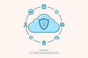 Cybersecurity in Cloud Computing, a Technology Illustration by Partikusi Design (Thumbnail 1 of 3)