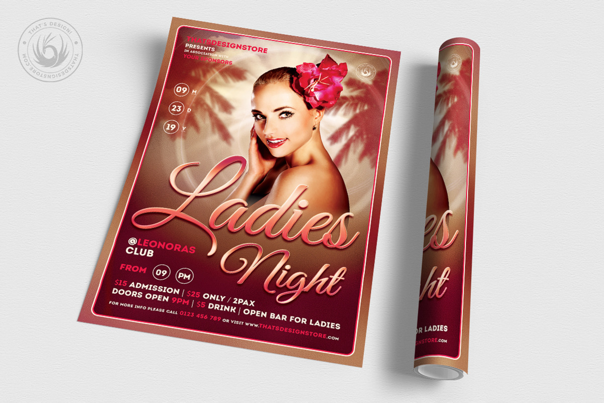Sensual Ladies Night Flyer Template, a Flyer Template by ThatsDesign Art