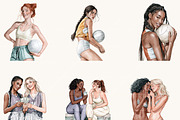 Watercolor Volleyball Girl Clipart, a Sport Illustration by BusyDaydesign (Thumbnail 6 of 9)