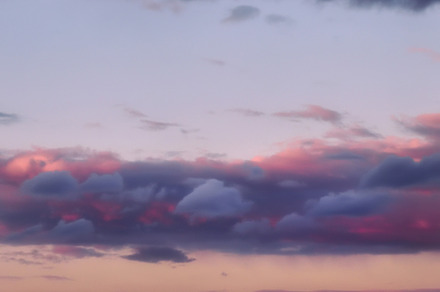 Pink sunset magic sky with clouds